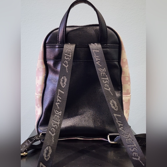 BETSEY JOHNSON | "Luv Betsey" Quilted Backpack | Pink & Black - Picture 2 of 13